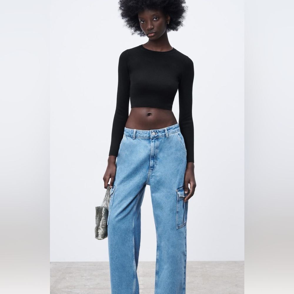 Zara Basic Rib Knit Sweater (Small) - image 6